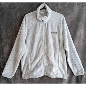 Columbia Jacket Women's XXL Light Blue Fuzzy Fleece Textured